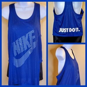 🆕️Nike Swoosh Mesh Overlay Tank Top Jersey Size Medium